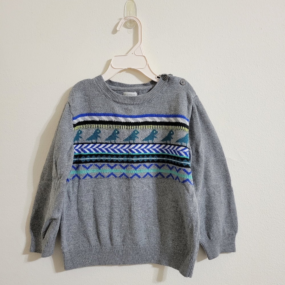 Gray Gymboree Knit Dinosaur Sweater